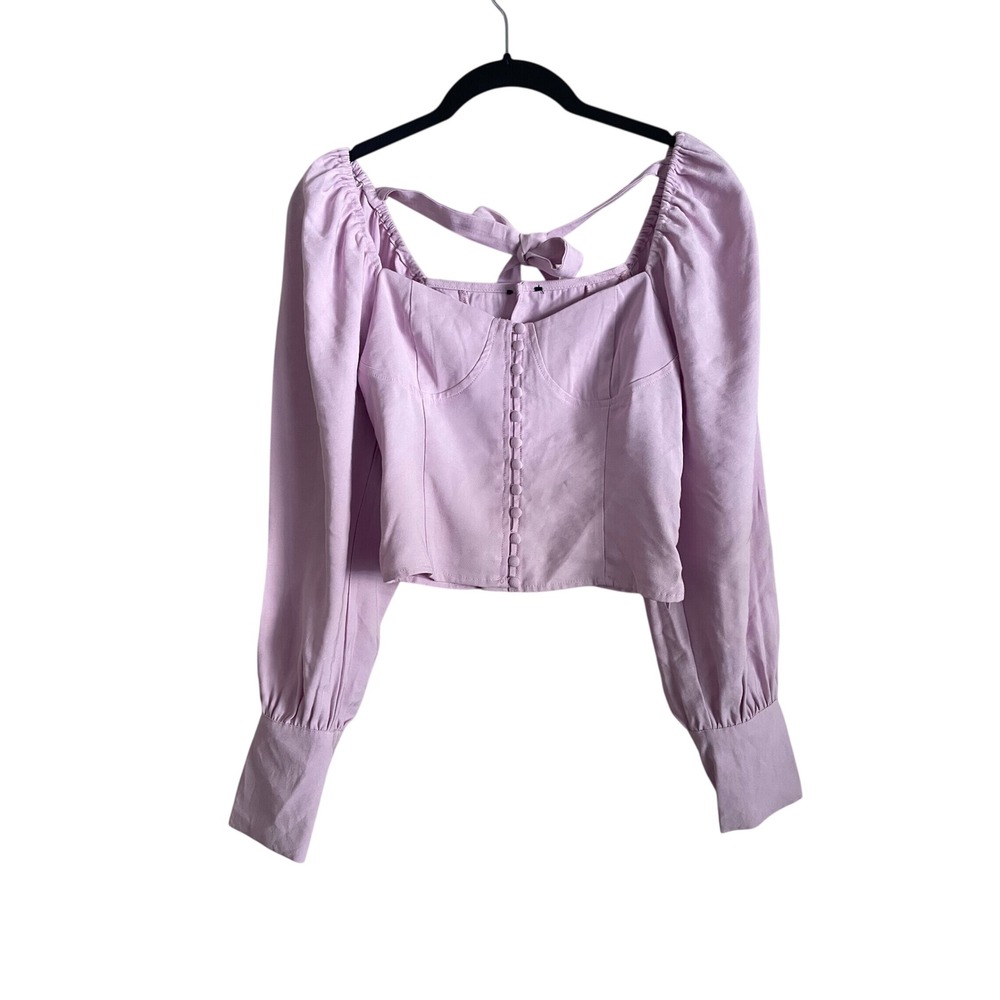 Coquette Milkmaid Victorian Lavender Purple Button Front Corset Top Bustier  XS‎